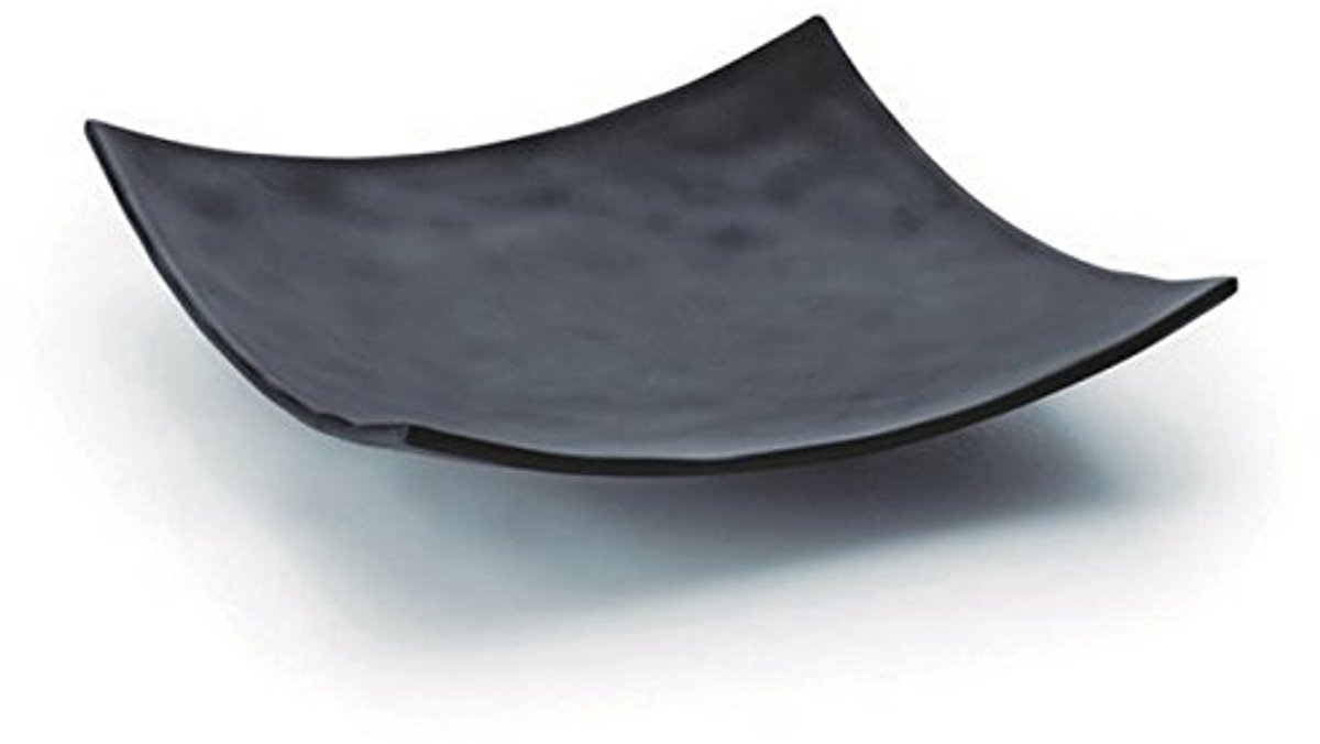 Vierkant zwart melamine dienblad 19x19x4 cm