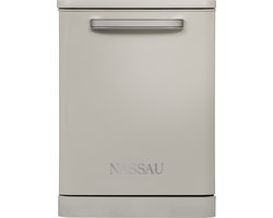 Nassau RVW6000BEI – AUTODOOR - Label D - 43DB! - RVS sproeiarm - Retro Beige Vaatwasser – Handgreep - Vrijstaand – Beige/Creme- 5 jaar garantie -