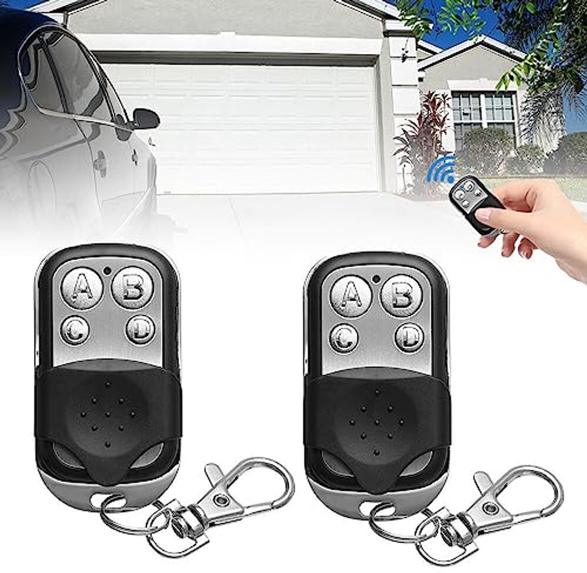 Universele garagedeur afstandsbediening 433 MHz - 2 stuks