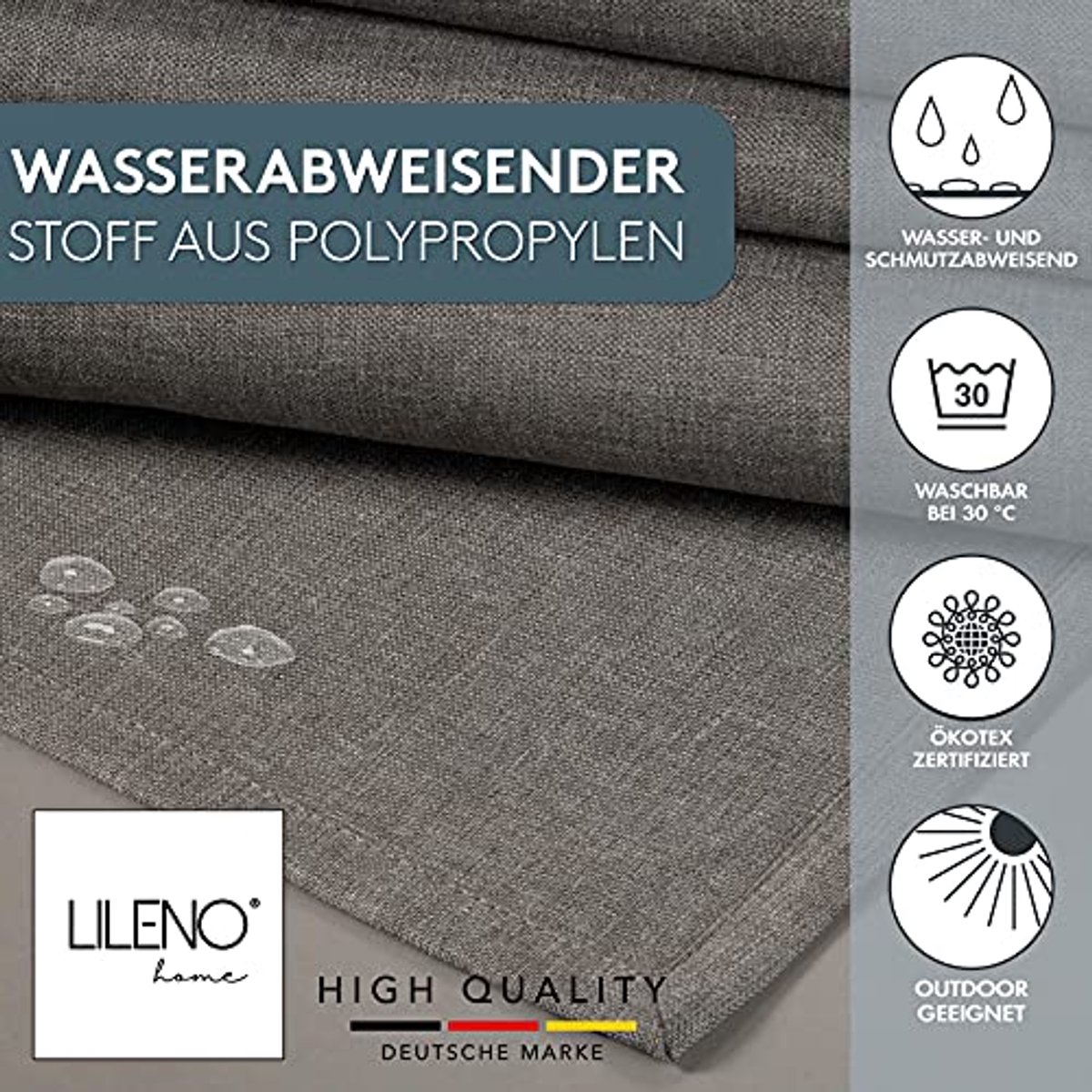 Afwasbare Tafelloper 40 x 140 cm - Grijs - Polypropyleen - Waterdicht en Vlekbestendig