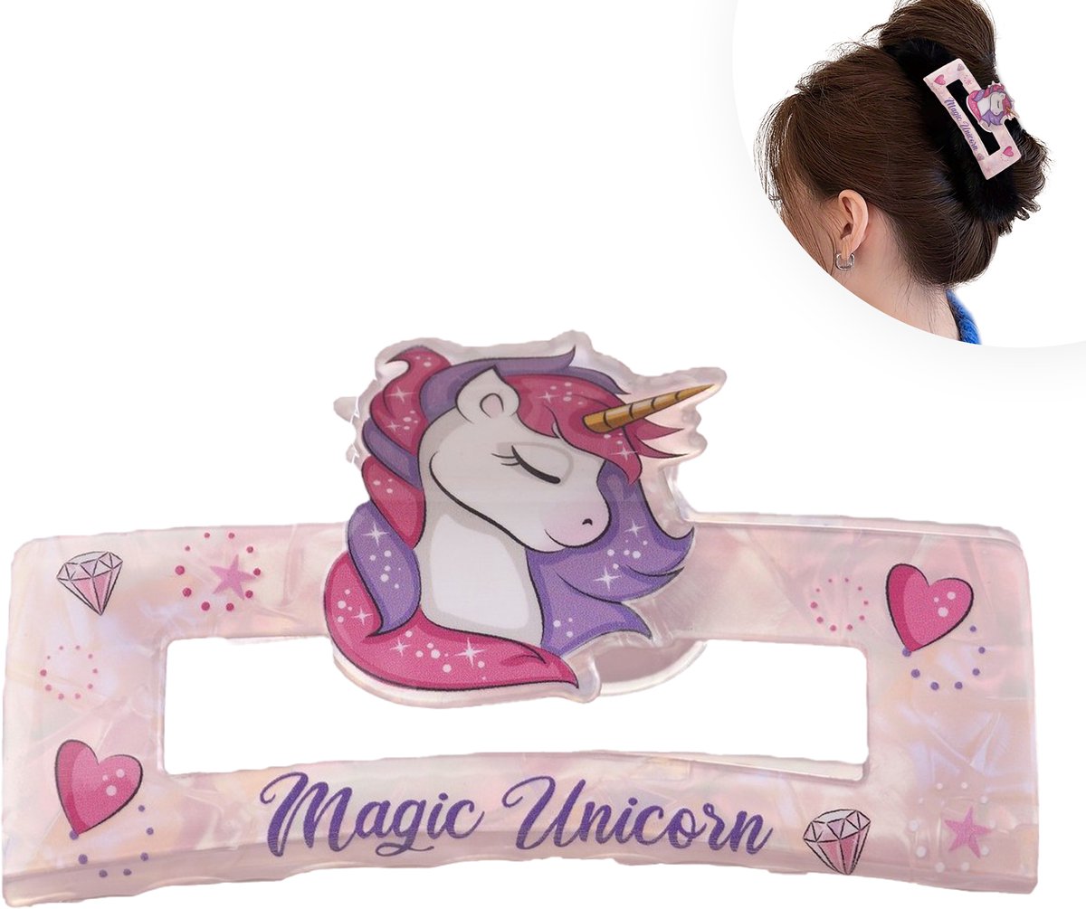 Unicorn Haarklem Meisjes - Grote Haarklem - Haarclips - 10 x 5 x 5 cm