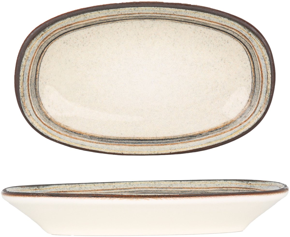 Bonna Serveerschaal - Cortado - Porselein - 15x8.5 cm - set van 4