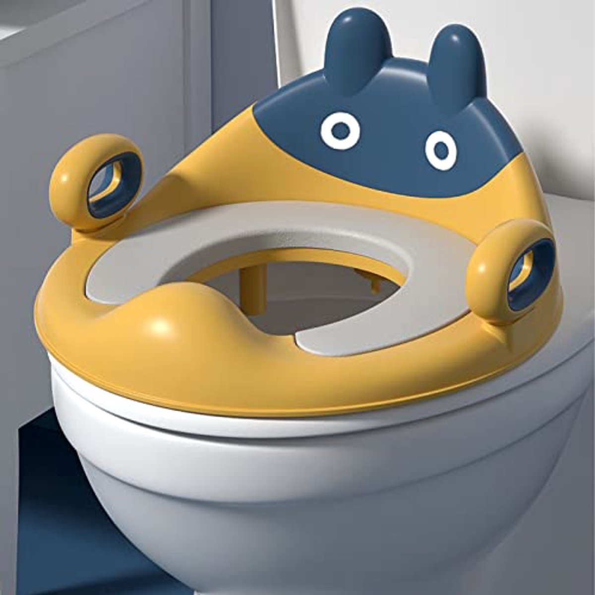 Toiletbril voor kinderen met kussen en rugleuning – Wc-trainer met handvat en spatbescherming voor peuters en kleuters