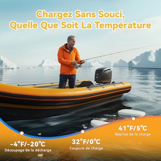 12V 100Ah LifePO4 Accu met Geïntegreerde Uitschakeling bij Lage Temperatuur - Upgrade 100A BMS voor Kamperen, Botentocht en Vissen