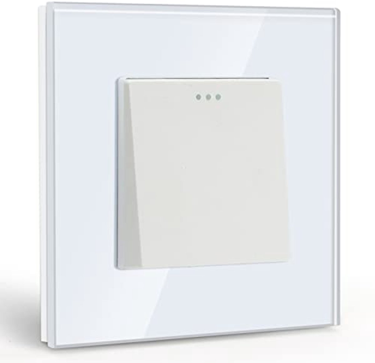 Lichtschakelaar 1 Voudig Glas Inbouw Drukknop Wandschakelaar Wit Kristal