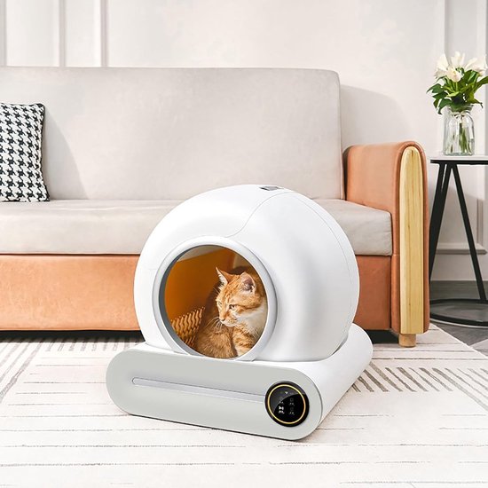 Slimme automatische kattenbak zelfreinigend met app, groot 65L, kindveilig, geurfilter en gezondheidsmonitor