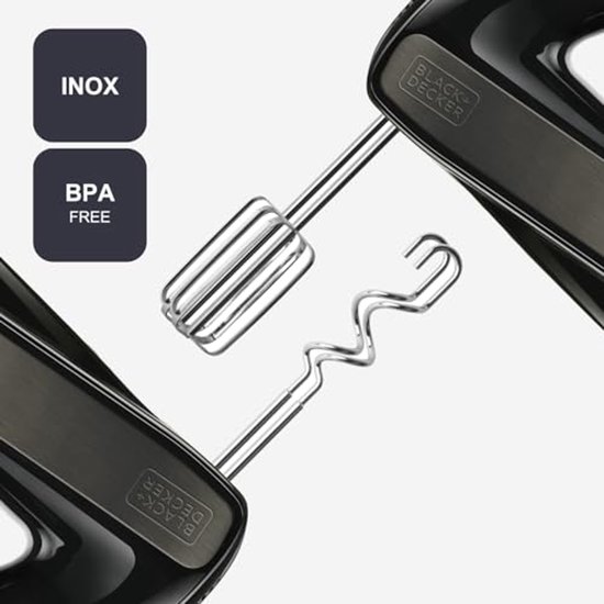 Handmixer 500W met 5 Snelheden en Turbofunctie - Ergonomisch Ontwerp - RVS Gardes & Deeghaken van Merkloos — afbeelding 3
