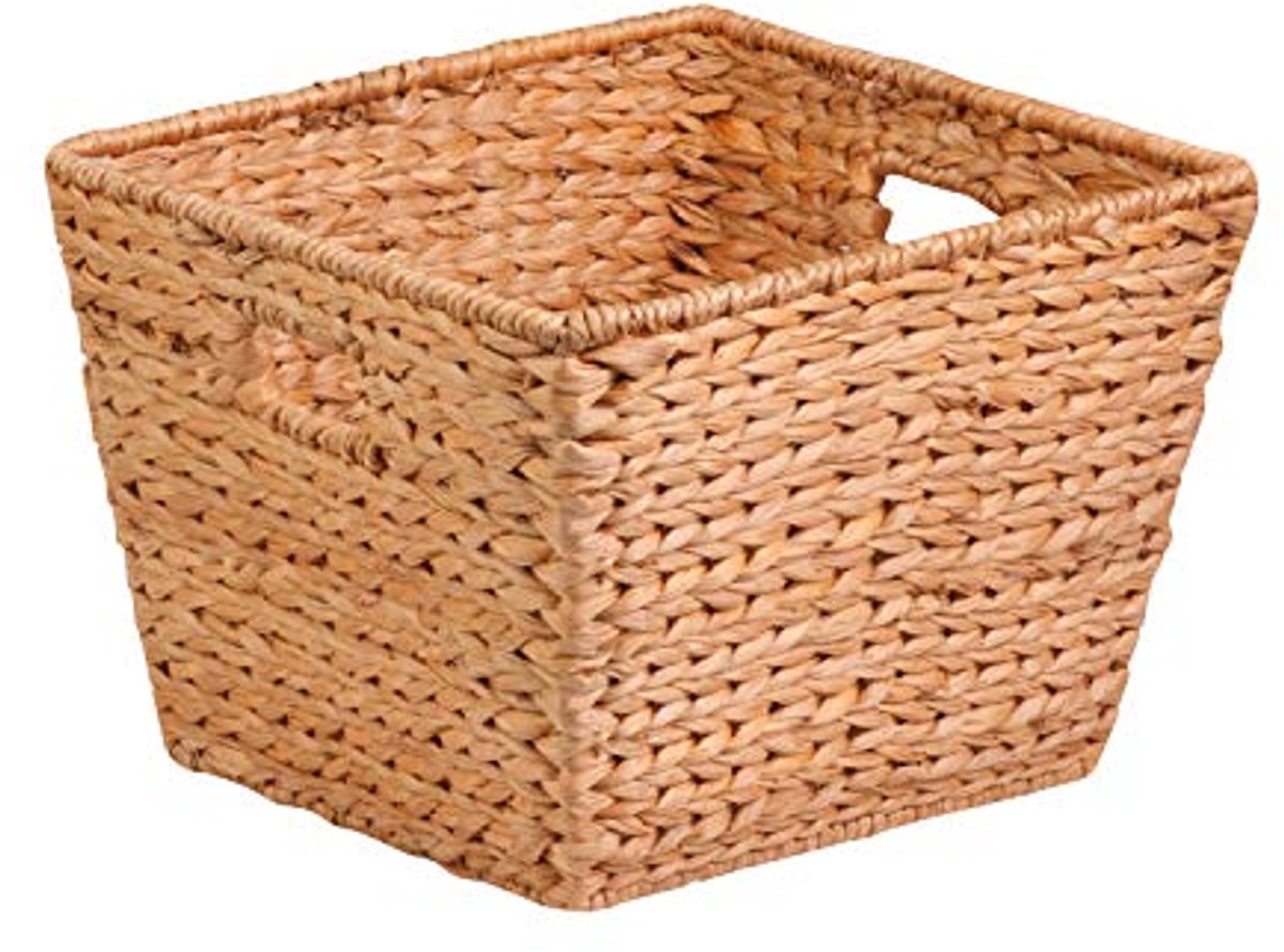 Hoge vierkante waterhyacintmand, 15 x 15 x 12 cm - Natuurlijk