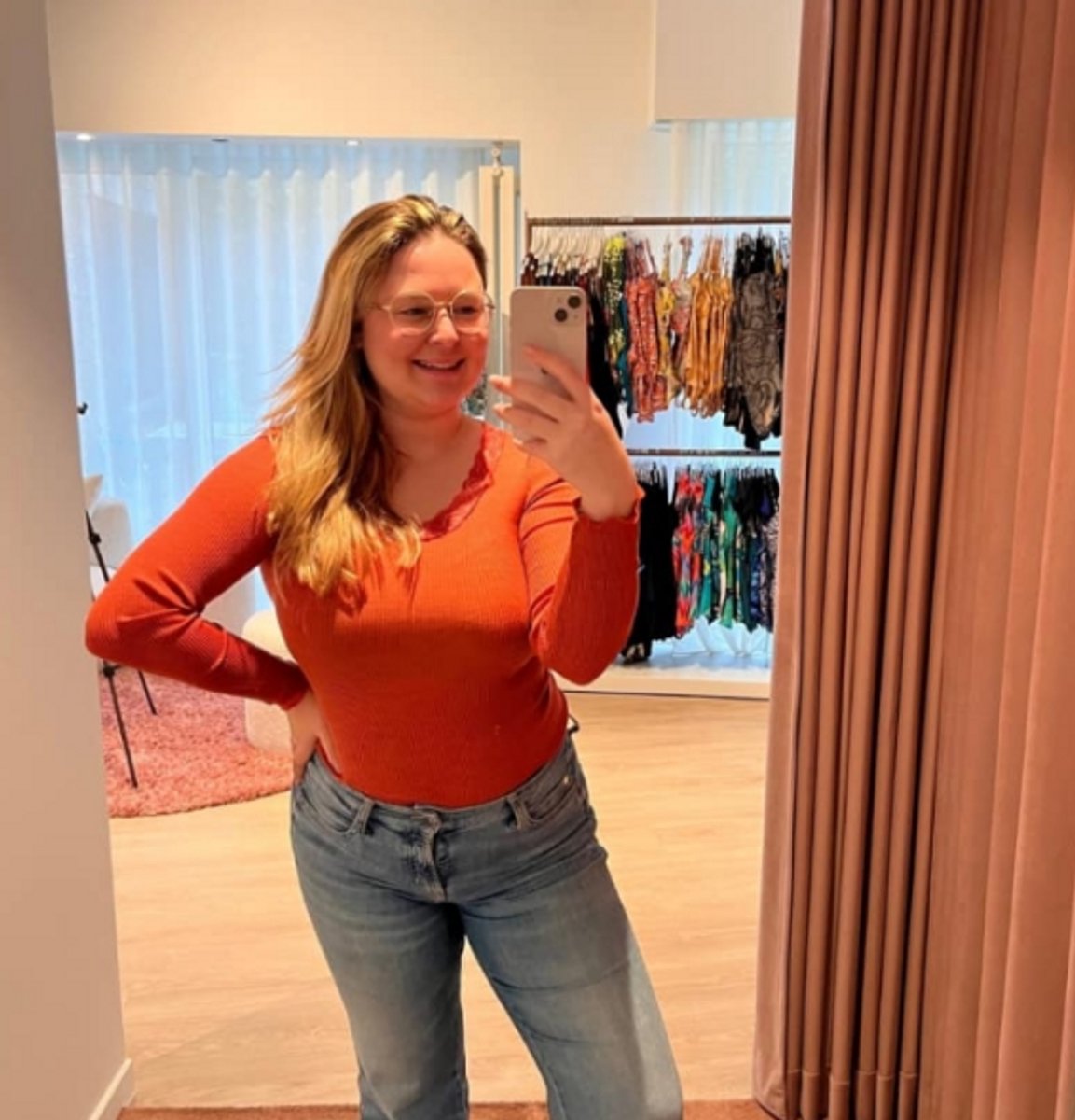 Oscalito, hemdje LM wol/zijde, oranje, L