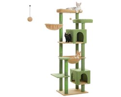 Grote Kattentoren voor Binnenkatten - Activiteitencentrum met Meerdere Niveaus, Krabpalen, Appartementen en Hangmat