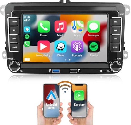 IFreGo 7 Inch 2 Din Autoradio Met CarPlay, Android Auto En Bluetooth - Met Achteruitrijcamera En Stuurwielbediening