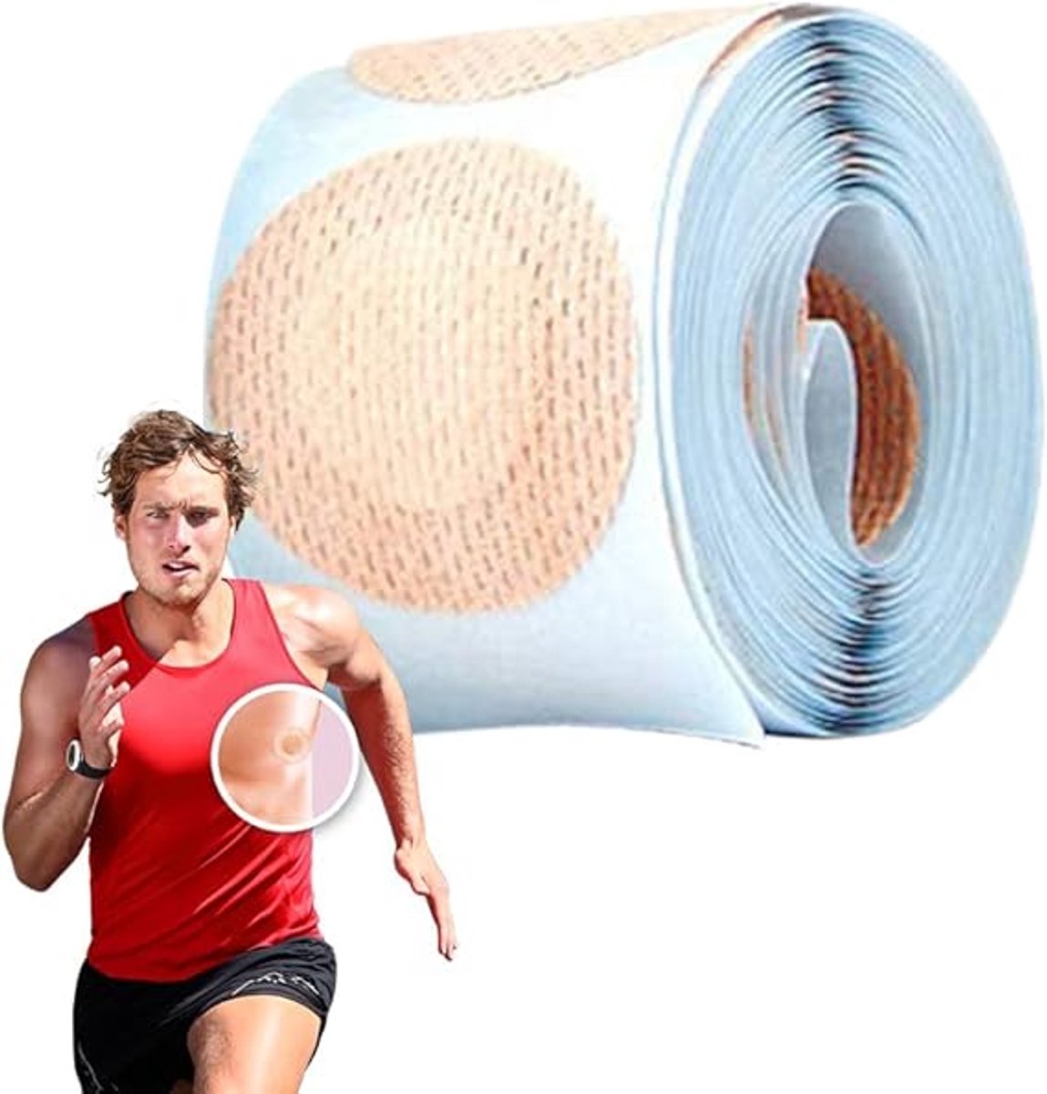 100 paar (200 stuks) - Onzichtbare tepelbeschermers - Ademende wegwerpverbanden - Diameter 35 mm - Zelfklevend en waterdicht - Voorkomt wrijving tijdens hardlopen en sporten - Geschikt voor ultramarathons en duursporten