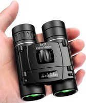 Verrekijker voor volwassene & kinderen, klein en compact - inc. nekband & draagtas - 8x21 BAK4 binoculars - kleine compacte reis verrekijkers voor vogels & safari
