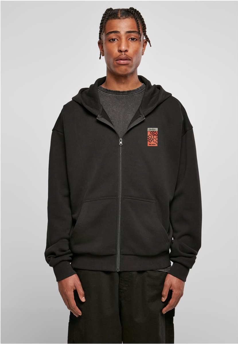 Mister Tee Puffer Peace Heavy Oversize Zip Hoody Zwart