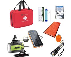 Compleet Noodpakket Voor Thuis - Door Overheid Geadviseerd - Noodsituaties - Stroomuitval - Rampen - Oorlog Situaties - Survival set - Noodradio - Powerbank - Zaklamp - EHBO - Overlevingspakket - Survival Kit - Rampenrugzak - Rode Kruis - Quickprep