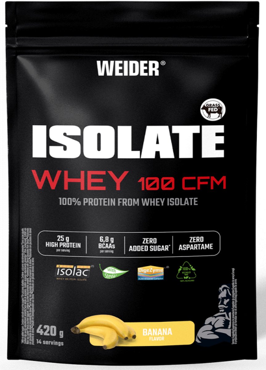 Weider Isolate Whey 100 CFM (420g) Banana - Eiwitten - Wei-eiwit isolaat