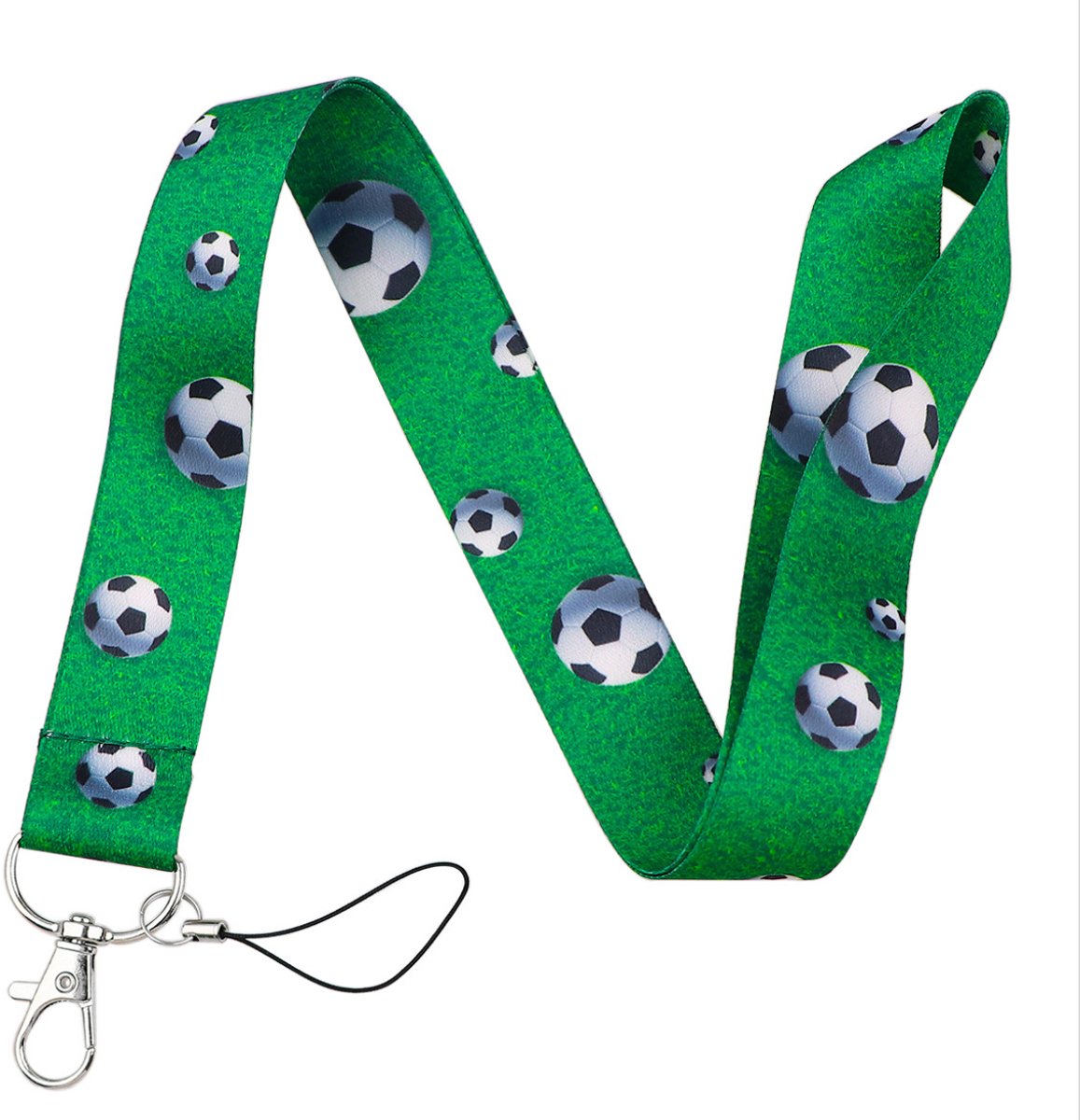Travel Cords - Keycord Voetbal - stevig lanyard - sleutelhanger - sleutelkoord - met telefoonkoord - sleutels