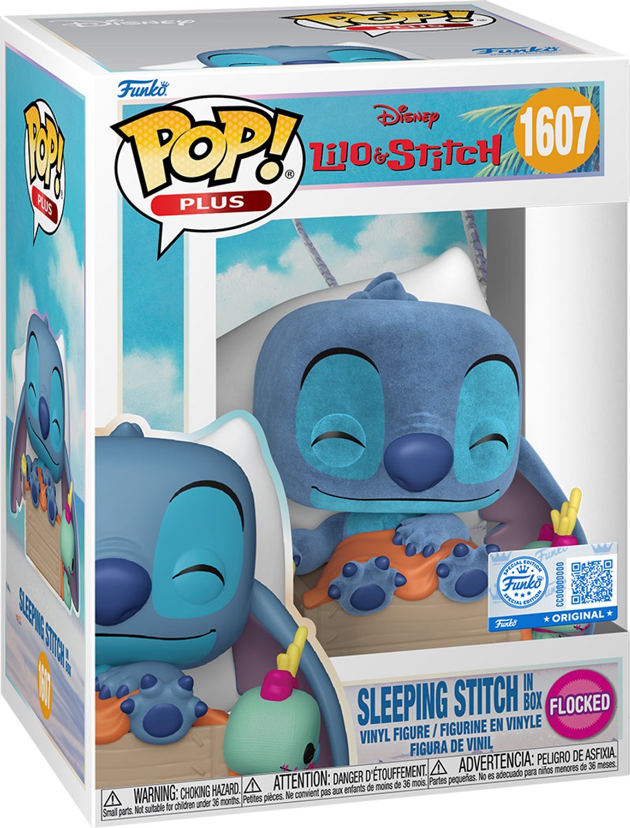 Funko Pop! Plus: Disney Lilo & Stitch - Sleeping Stitch in Box (Flocked) #1607 Special Edition Exclusive — afbeelding 2