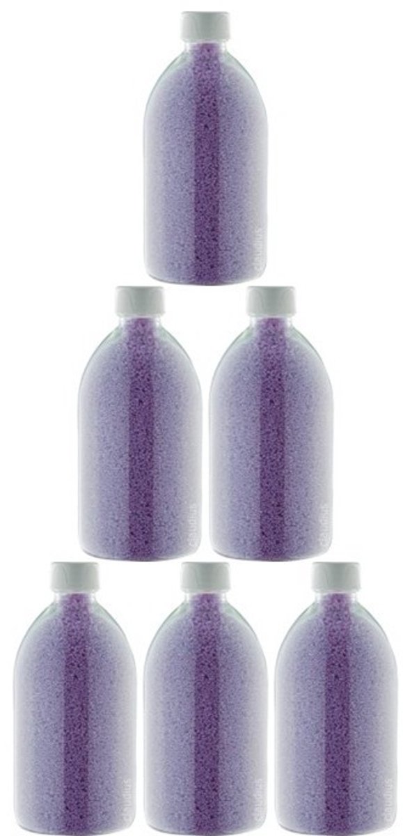 Badkaviaar Lavendel - 400 gram - Fles met witte dop - set van 6 stuks - bad parels voor in bad