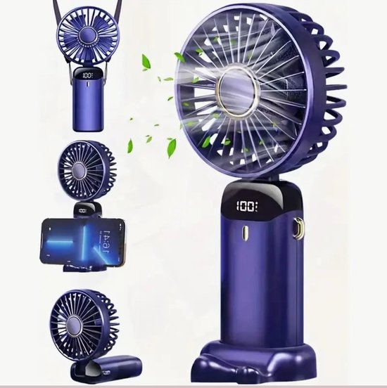 Jsdoin Handventilator, USB Oplaadbare Draagbare Handventilator Met 3 Snelheden Mini Zakventilator Opvouwbare Reisventilator Powerbank Desktopventilatoren Sleutelkoord Voor Thuis Reizen 1949215880