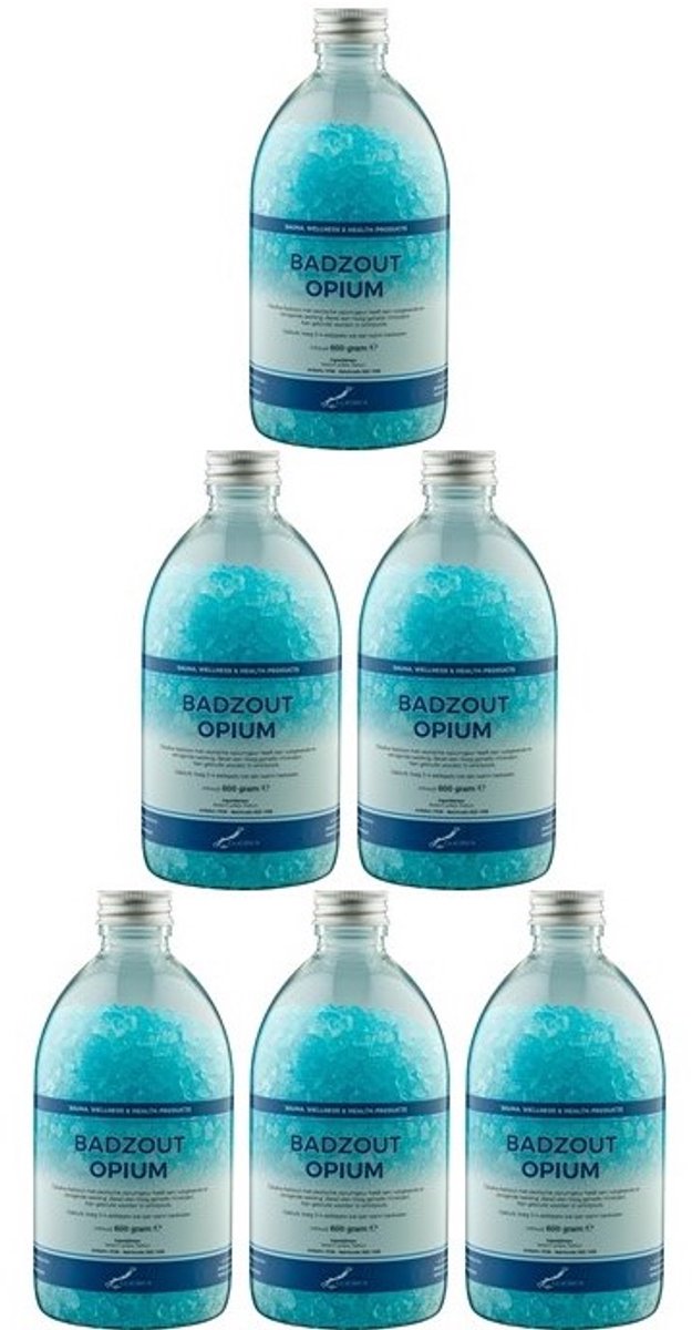 Claudius Badzout Opium - 600 gram - Fles met aluminium dop - set van 6 stuks