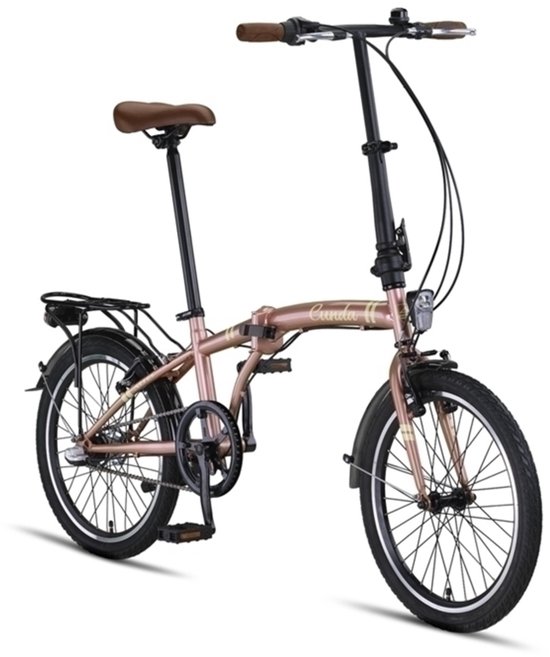 Altec Vouwfiets Cunda 20 Inch 27 cm Unisex 3V V-Brakes Zalmroze van Altec — afbeelding 5