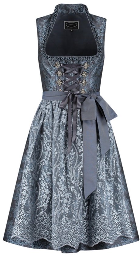 Oktoberfest Dirndl Deluxe - Jacquard Bleu Nuit - Taille 36