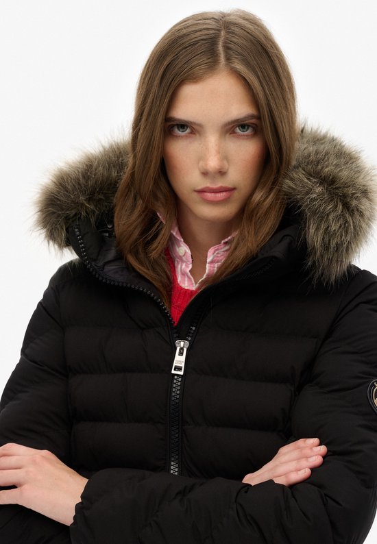 Superdry - Doudoune Fuji avec capuche en fausse fourrure - Femme - Doudounes