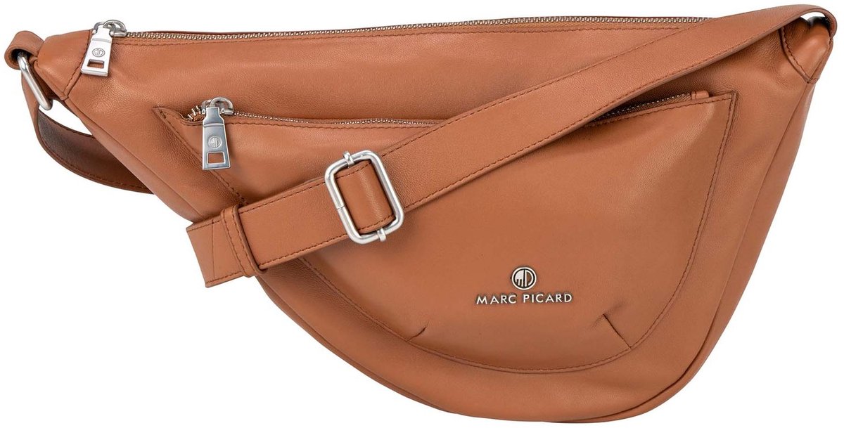 Marc Picard Leren schoudertas Maremma Shoulder Bag Moon Cognac bruine