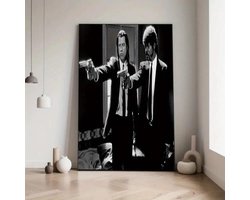 Canvas poster - Filmposter - Iconische jaren 90 cultfilm - Gangster film scène - Zwart wit poster - Dans poster - Muurposter - Binnenposter - Kado - Zonder lijst - Vintage film poster - Trendy 30x45 cm