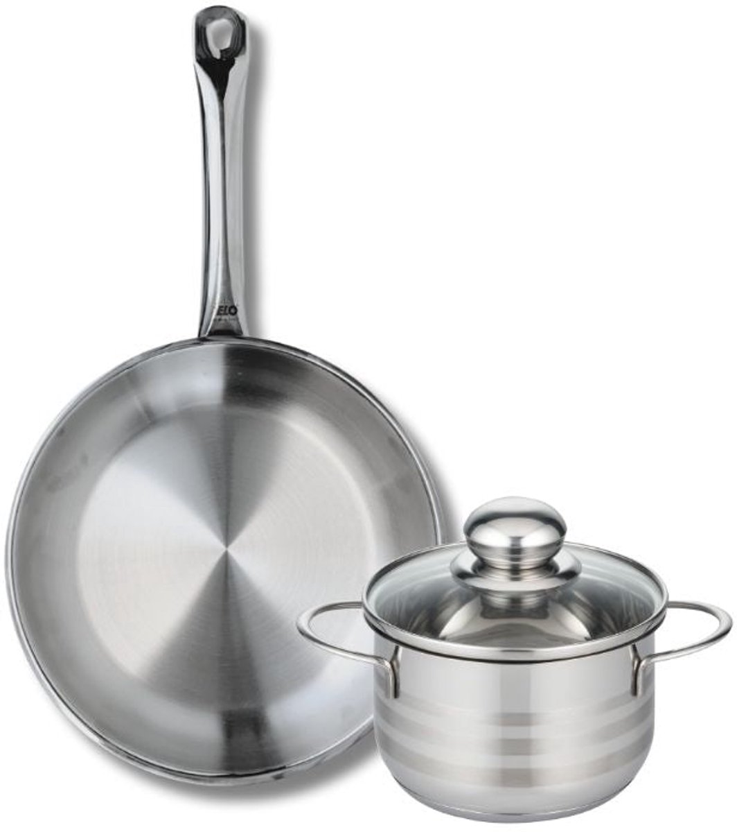 Set van 1 Koekenpan 28 cm en 1 braadpan 16 cm Elo Profi Brillant