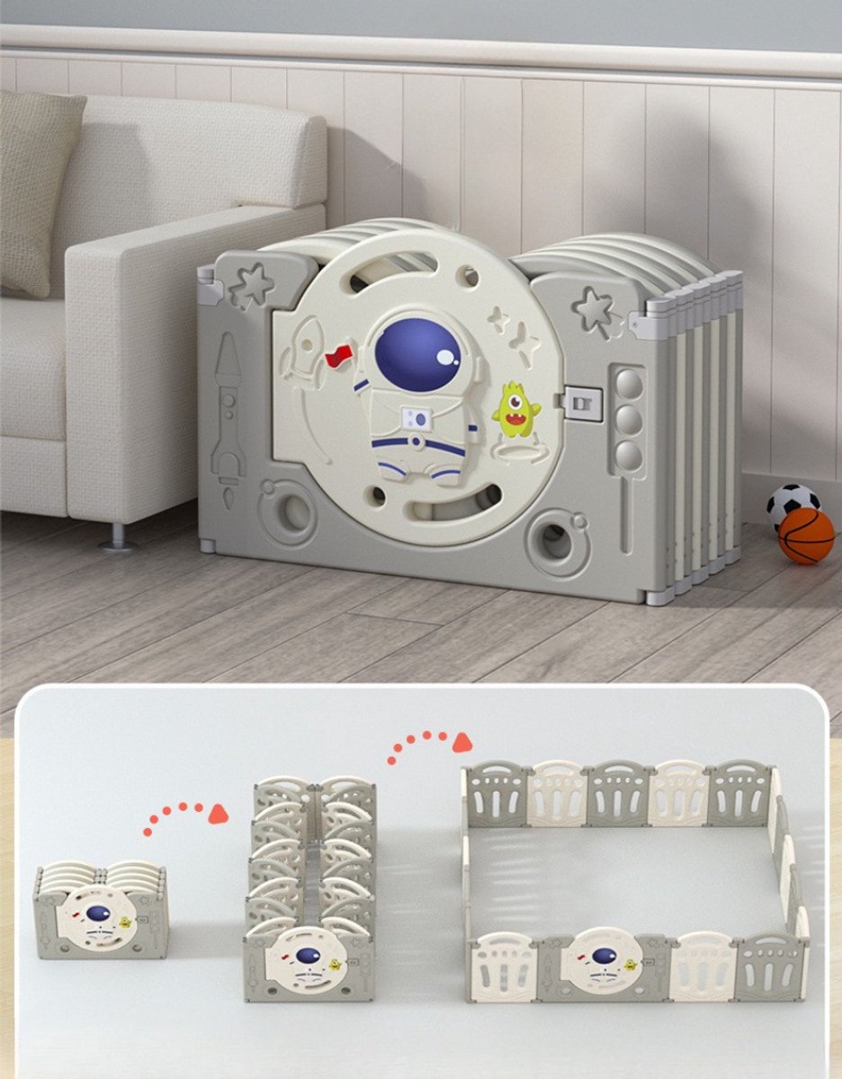 Livista Grondbox Baby –160x153x49cm – 12+2 Panelen – Inklapbare Speelbox – Met Zuignappen – Inclusief Kruipmat & Speelballen – Veilig Kinderbox Playpen – foto 3
