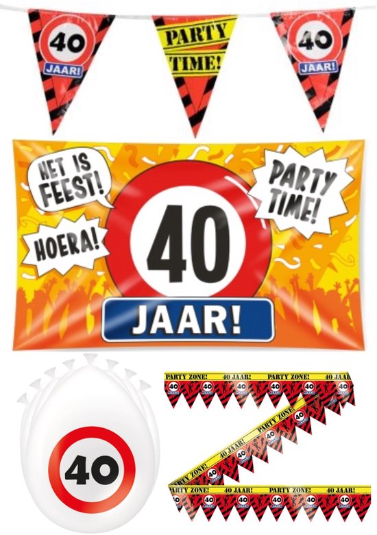 40 jaar versiering, slingers en ballonnen voor je verjaardag