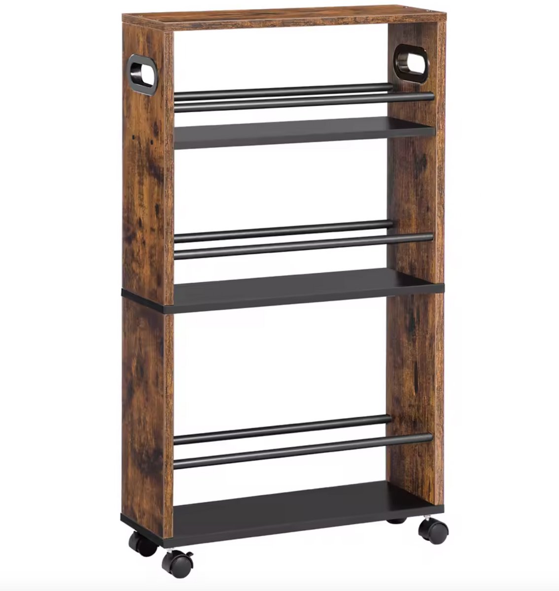 COSTWAY Nichewagen 13cm breed, 4 planken keukentrolley smal, nisplank