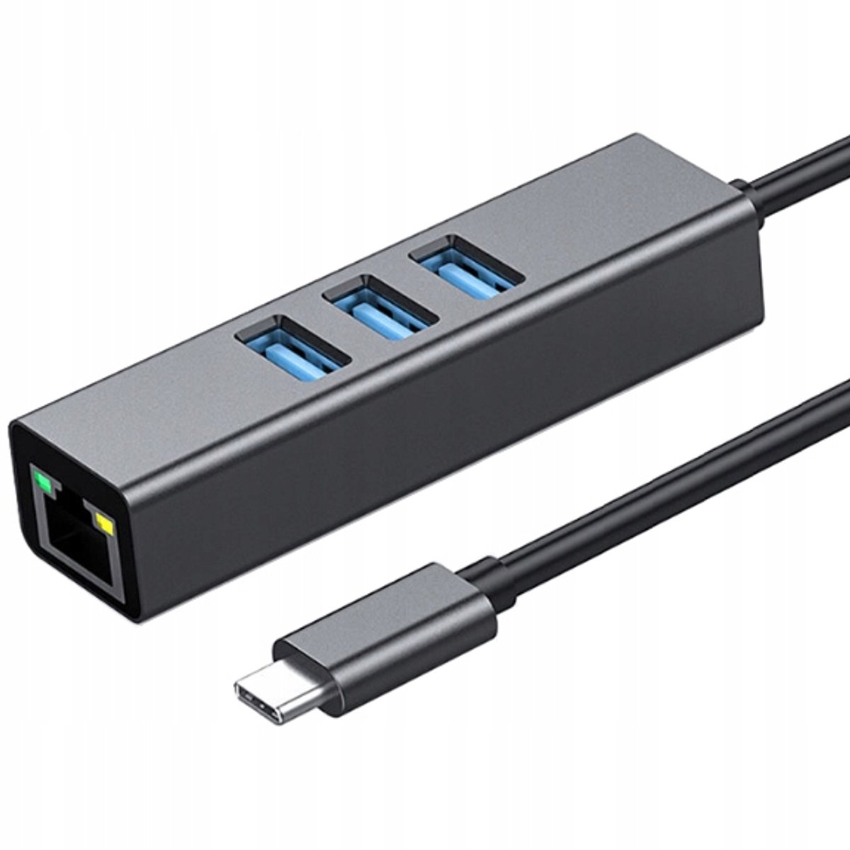 Adapter Usb-C Ethernet Adapter Netwerkkaart Lan Hub Usb Gigabit Rj45