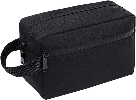 Foto: Reis toilettassen make up tasje oxford doek toiletry bag travel organizer waterdicht ruim hangend geschikt voor dames heren 22 8 15cm zwart
