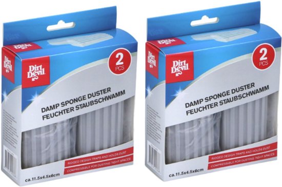 Éponge à poussière DIRT DEVIL - Lot de 4 - 11,5 x 4,5 x 6 cm - Éponge de nettoyage pour la poussière et la saleté