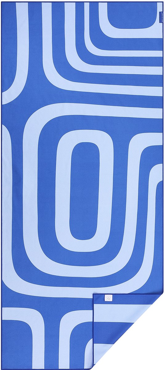 PIECE OF SUN® Strandlaken groot 90x200 cm – Blauw / lichtblauw – Zandvrij Sneldrogend Microvezel Badlaken – Duurzaam & Lichtgewicht – Voor Strand, Sauna & Reizen - Cadeau voor mannen en vrouwen - Cadeaubon 50 euro - Vaderdag Cadeau