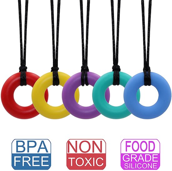 OUYLAF Bijtketting Kauwketting - Kauwketting Kind - Kauwsieraad - bijtketting - bijtketting jongen - 5pcs van OUYLAF — afbeelding 5