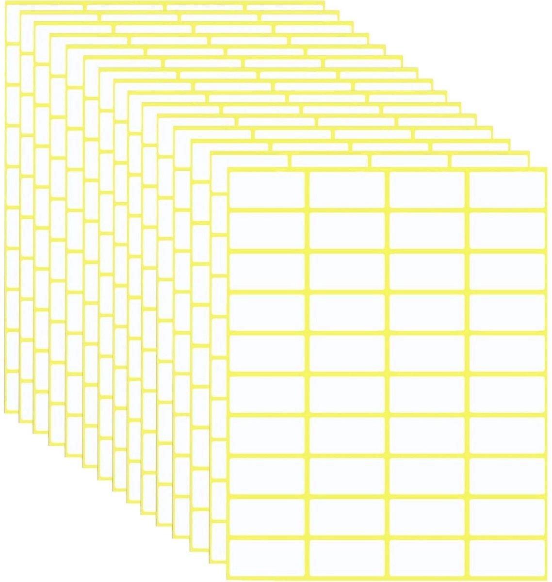 TOVBMUP Zelfklevende Etiketten om op te Schrijven - 15 Stuks - 600 Stuks Totaal, 19x38mm, Velgrootte 21,6x16cm - Geschikt voor Huishouden, Keuken, Diepvries en Kantoor - Geschikt voor Adressering, Prijskaartjes en Inhoudslabeling