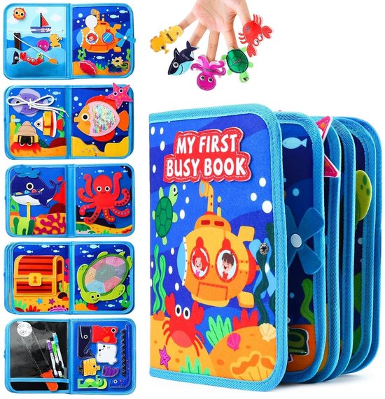 My First livre cartonné d'activités – Livre d'activités Éducatif pour Enfants | Jouets de motricité, de développement cognitif et de voyage - Lucca & Zo