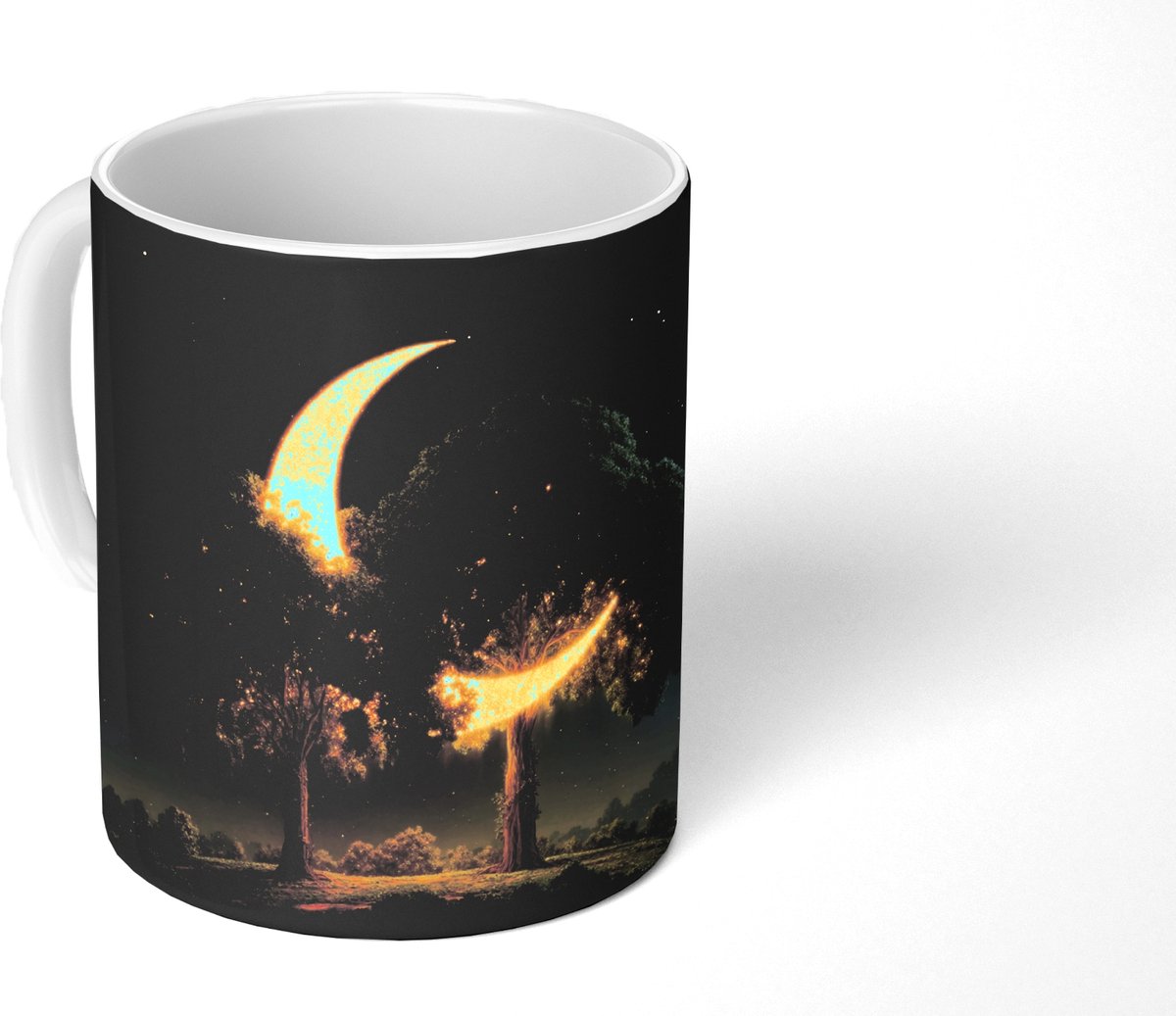 Mok - Koffiemok - Maan - Bomen - Rust - Mokken - 350 ML - Beker - Koffiemokken - Theemok