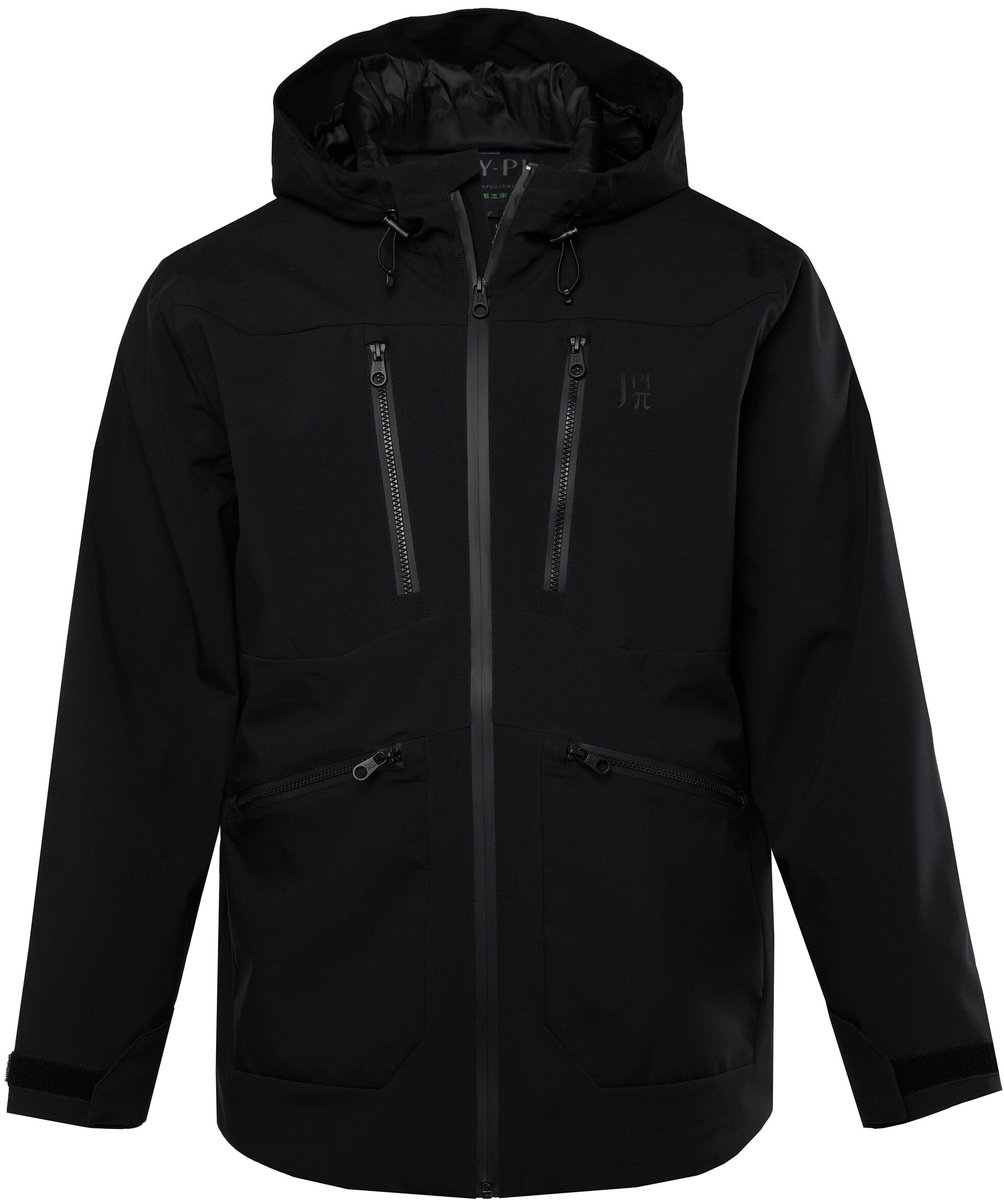JAY-PI - Heren - Functioneel jack outdoor capuchon colorblocking veel zakken - Zwart - Maat 3XL