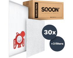 SQOON® Stofzuigerzakken Geschikt voor Miele Compact C2 / Compact C1 / Complete C1 Series - F / J / M 3-D - Vervangt 9917710 - 30 Stuks
