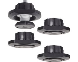 4 stuks Italiana Ferramenta hoogteverstellers voor Ø 30 mm kopgat, hoogteverstelling 10 mm, belastbaarheid 175 kg per stuk, stelvoet met vloerglijders Meubelpoten van SOTECH