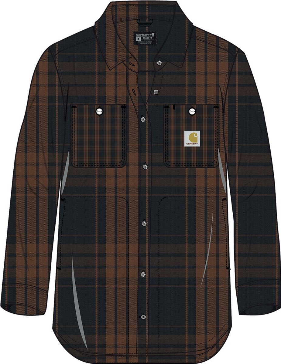 Carhartt Damen Loose Fit Twill Plaid Shirt 107136 -L Zwart