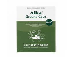 Alka® Greens Caps - Basische voedingsextracten in capsulevorm - met o.a. groenten, algen, paddenstoelen, vegan omega-3, vezels, enzymen, vitamine B12 en melkzuurbacteriën 60 v-capsules