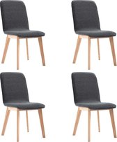 Eettafel stoelen Stof Grijs 4 STUKS / Eetkamer stoelen / Extra stoelen voor huiskamer / Dineerstoelen / Tafelstoelen / Barstoelen