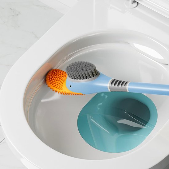 MSV Toilet/wc-borstel houder - keramiek/metaal - fuchsia roze - 38 cm