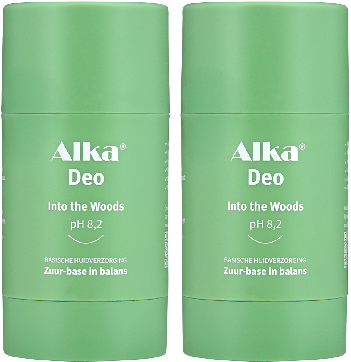 Alka® Deo Into the Woods - 2 x 75ml - Basische Deo pH 8,2 - Vegan & Natuurlijke en Gezonde Deodorant - 0% Aluminium - Deodorant Stick - Unisex